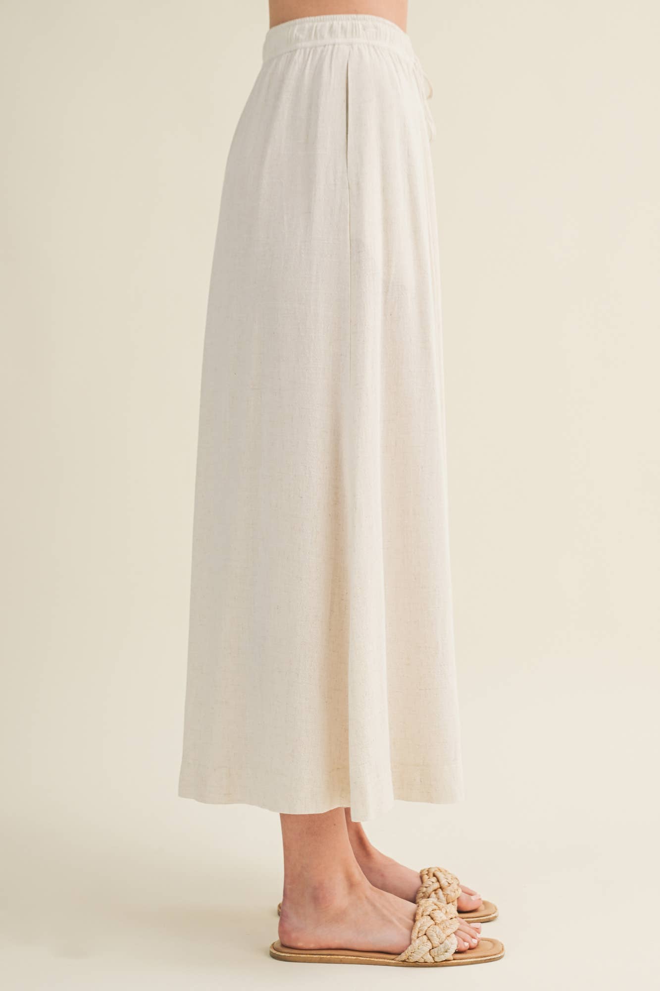 Cascading Volume Drawstring Waist Pants