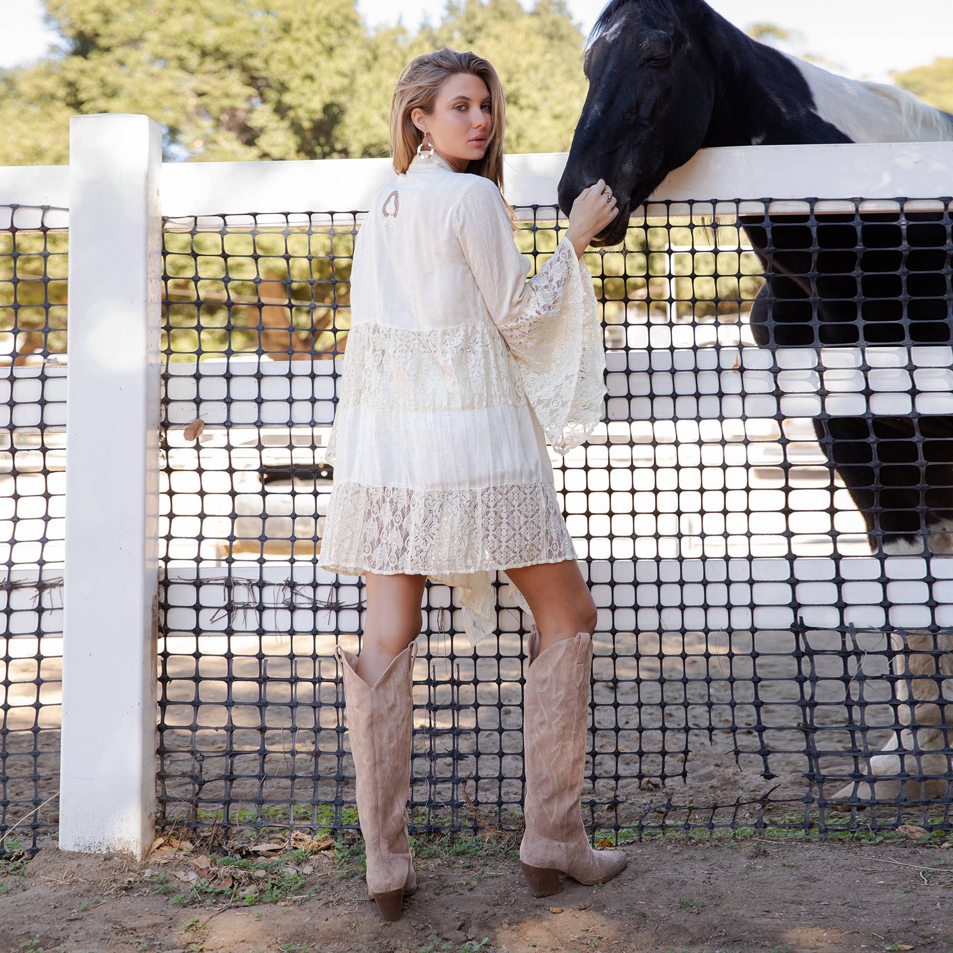 Boho Romantic Layered Cardigan Shrug Lace Patchwork Top/Elena