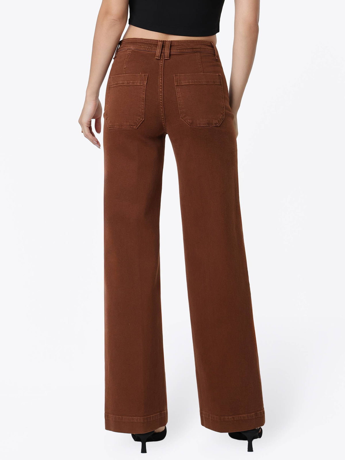 Cambria High Rise Patch Pocket Wide Jeans