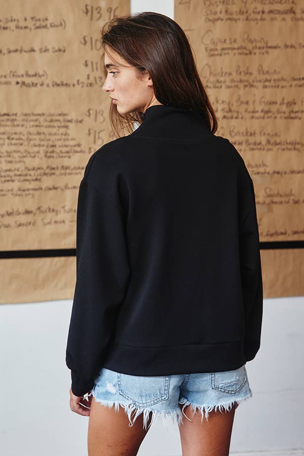 Tracey V-Neck Zip-Through Solid Soft Scuba Jacket