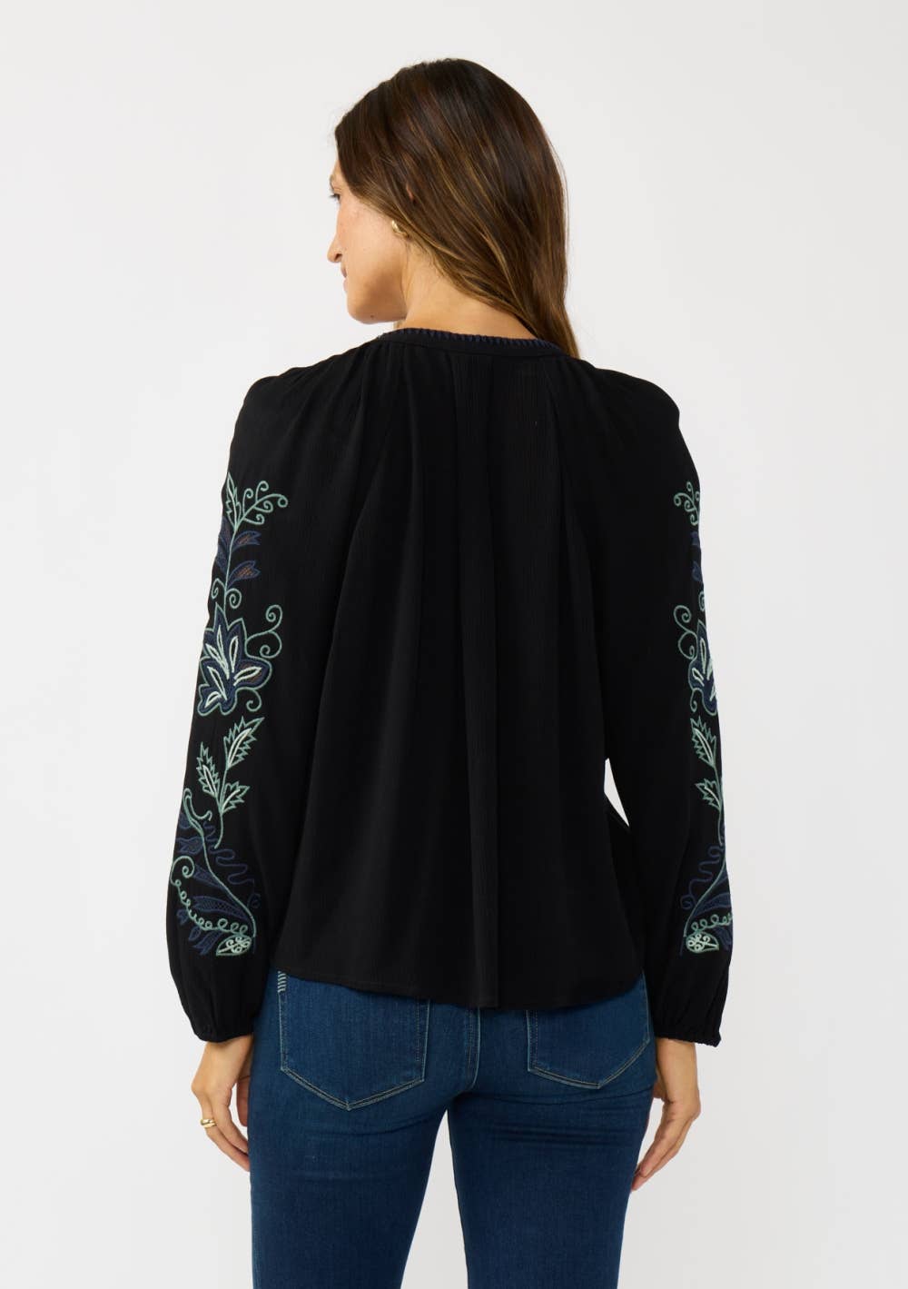 Willow Embroidered Button Down Blouse