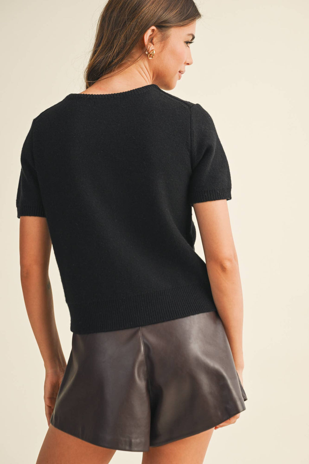 Sabine Short Sleeve Crew Neck Sweater