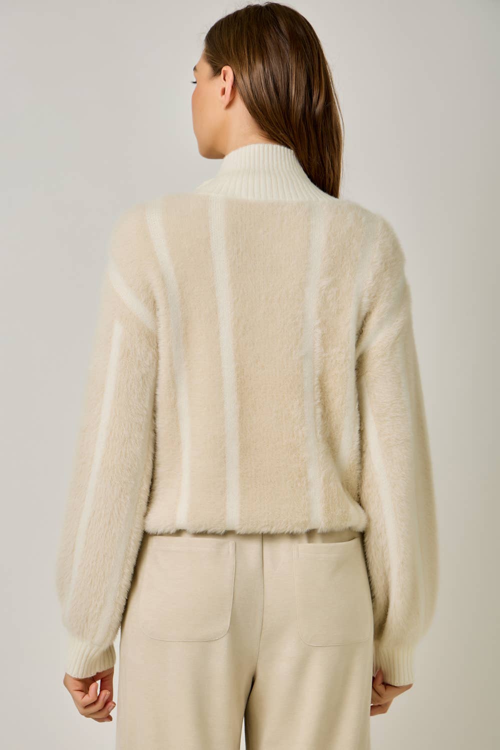 Fuzzy Zip-Up Sweater Jacket
