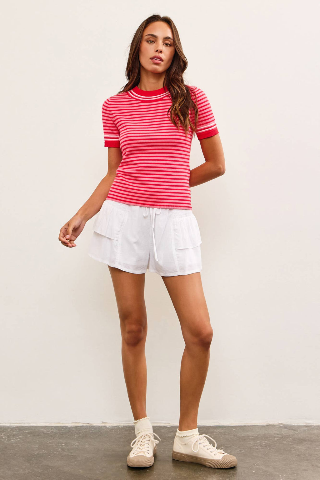 Aurea Side Smocked Tired Ruffle Shorts