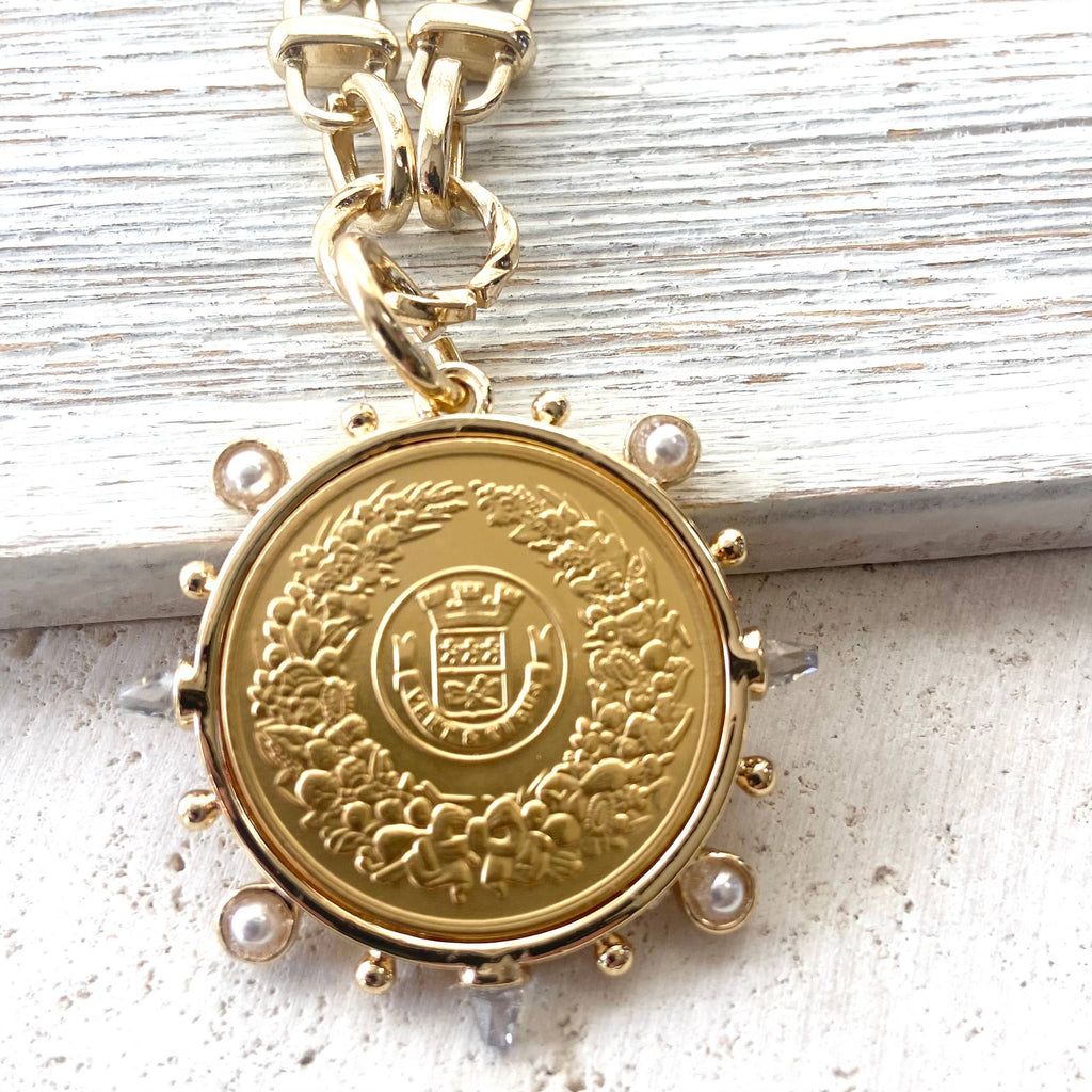 Pearl Medallion Necklace