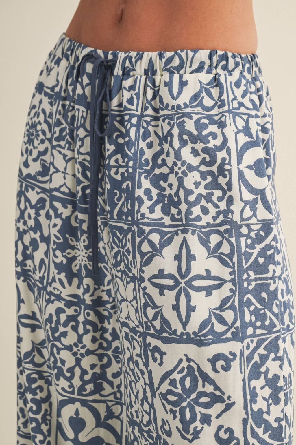 Geometric Tile Print Palazzo Trousers