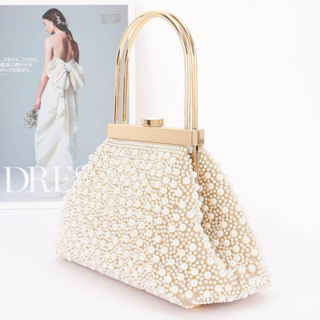 Chic Pearl Embellished Clutch