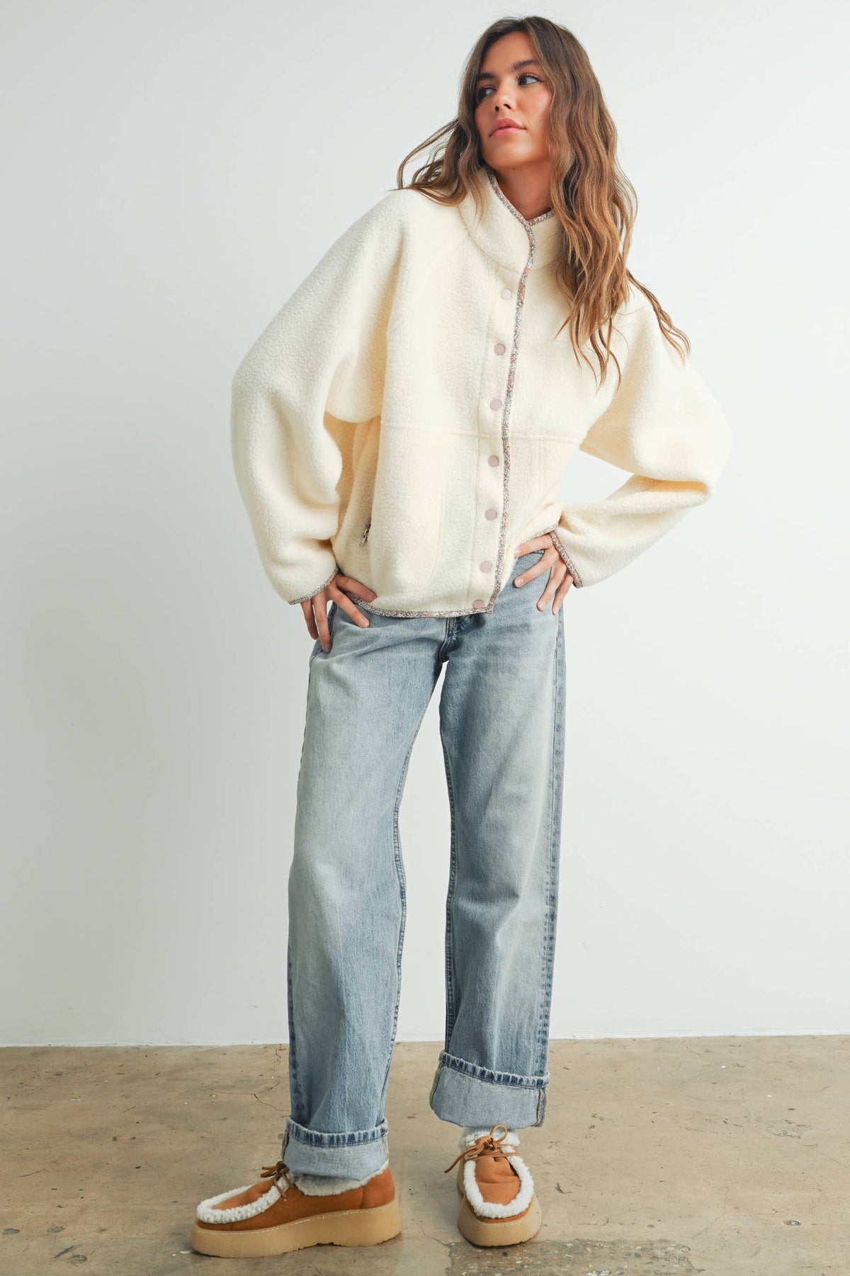 Serenity Cozy Sherpa Snap Jacket