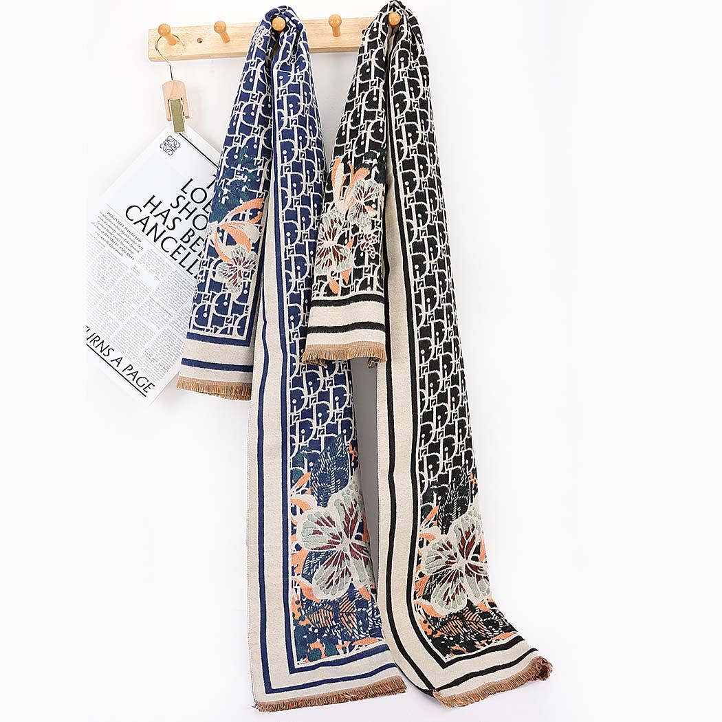 Delphine Lattice Floral Scarf