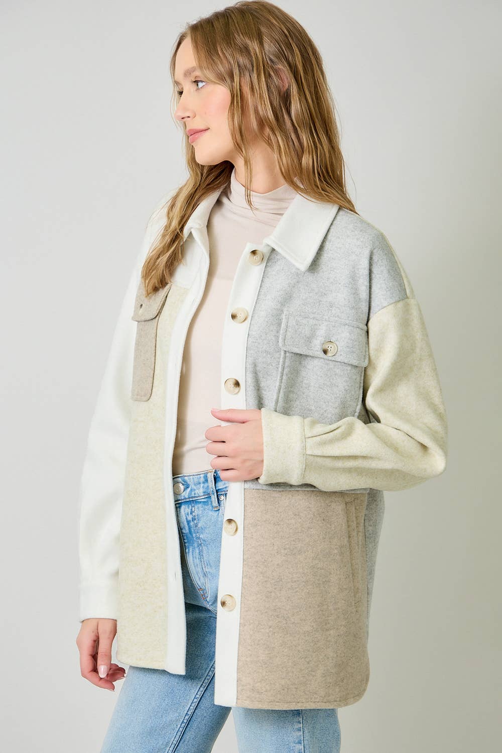 Annika Color Blocked Shacket