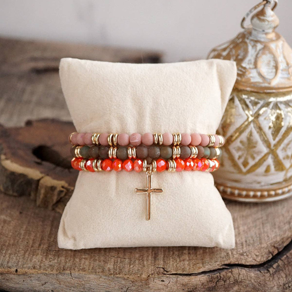 Cross Bracelet Stack Set – Desert Faith Stack - 3 colorways