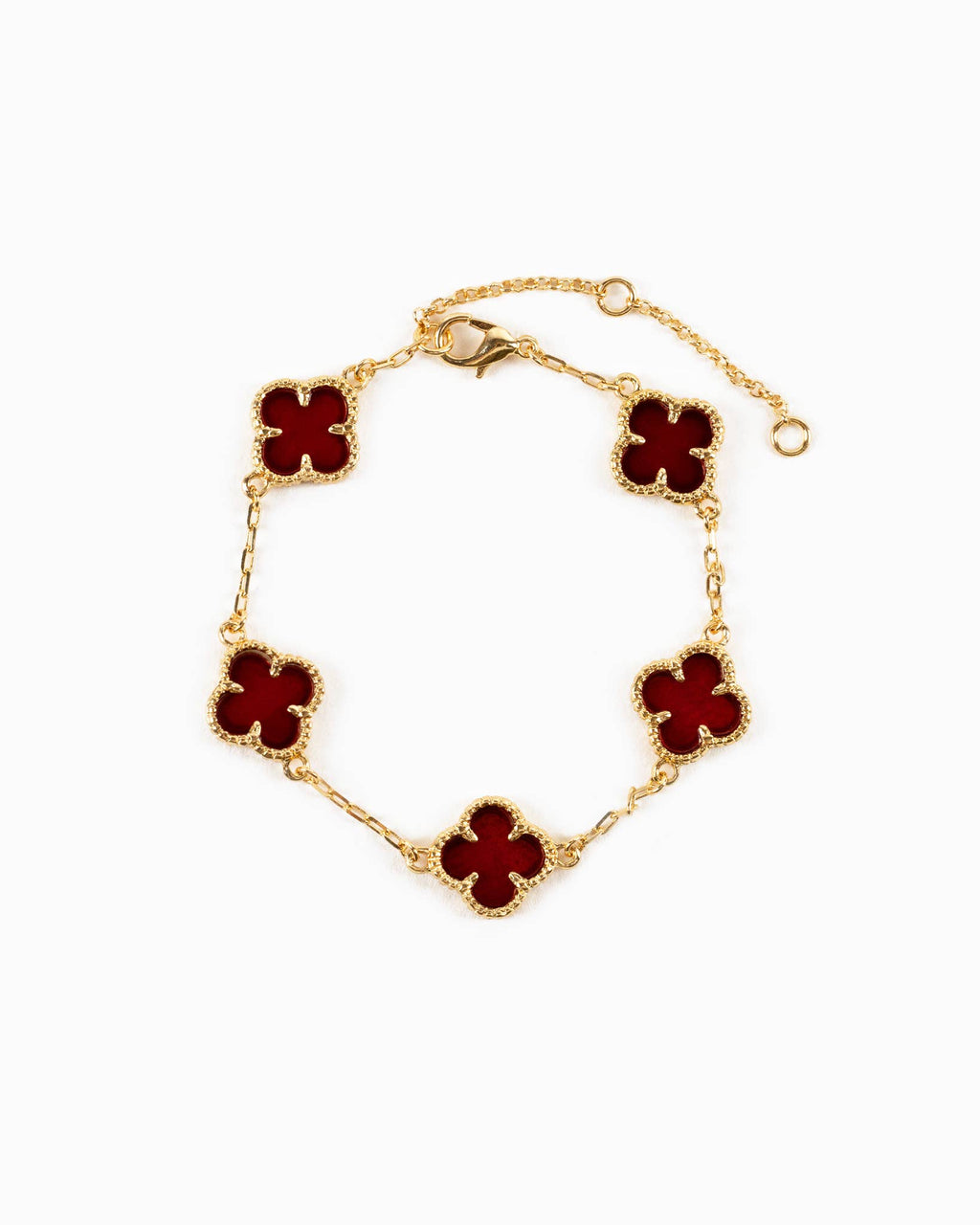 Double Sided Pearl Clover Chain Bracelet