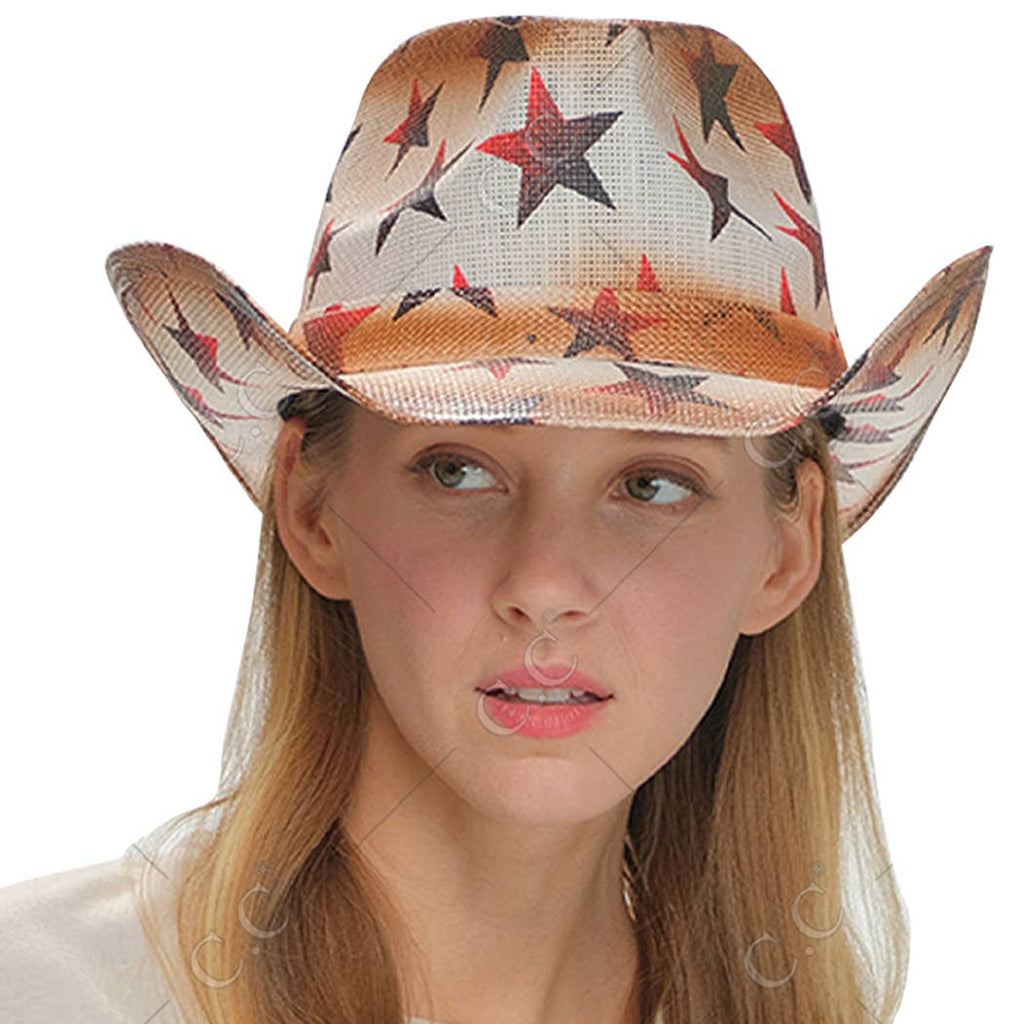 Ombre Star Pattern Cowboy Hat