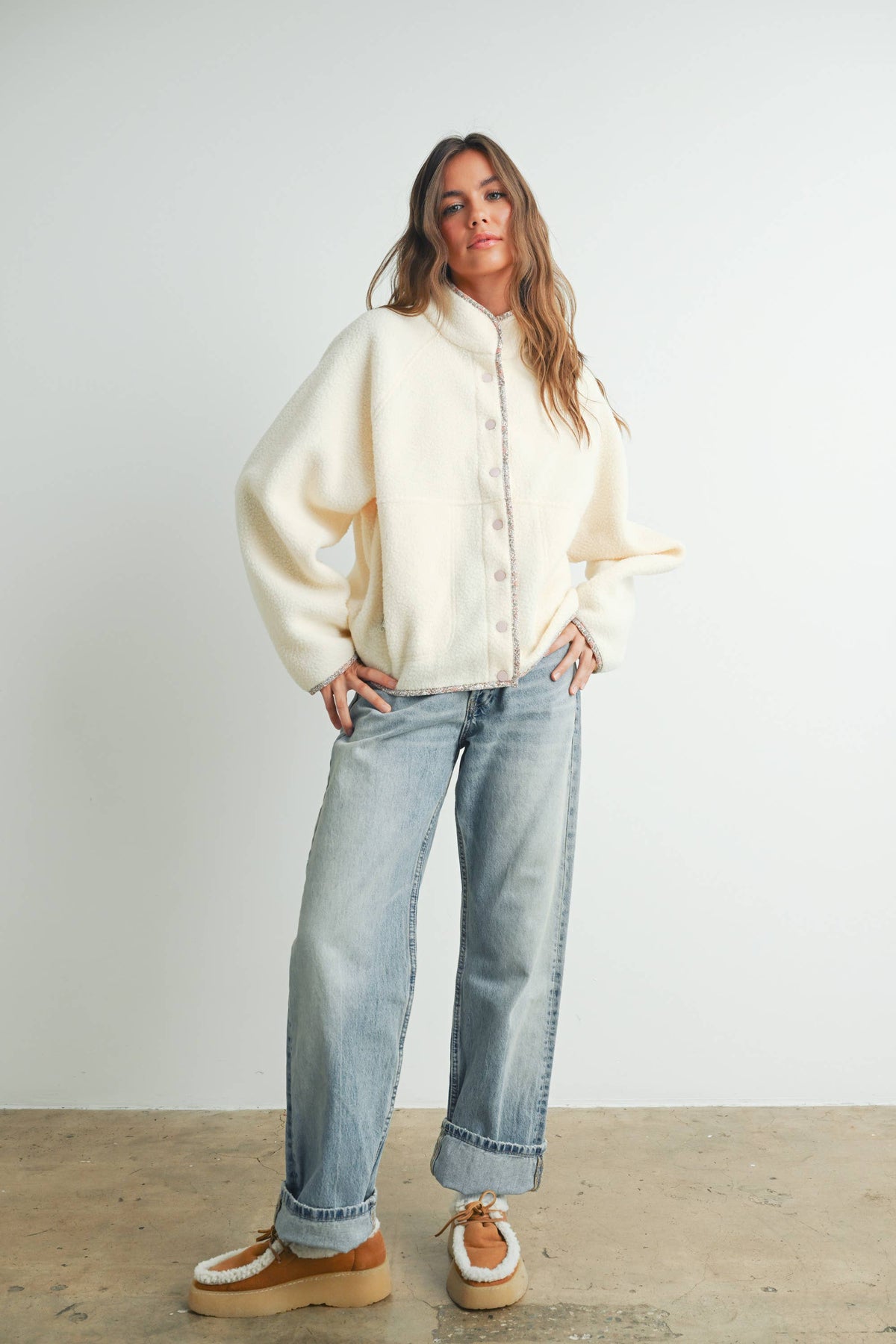 Serenity Cozy Sherpa Snap Jacket