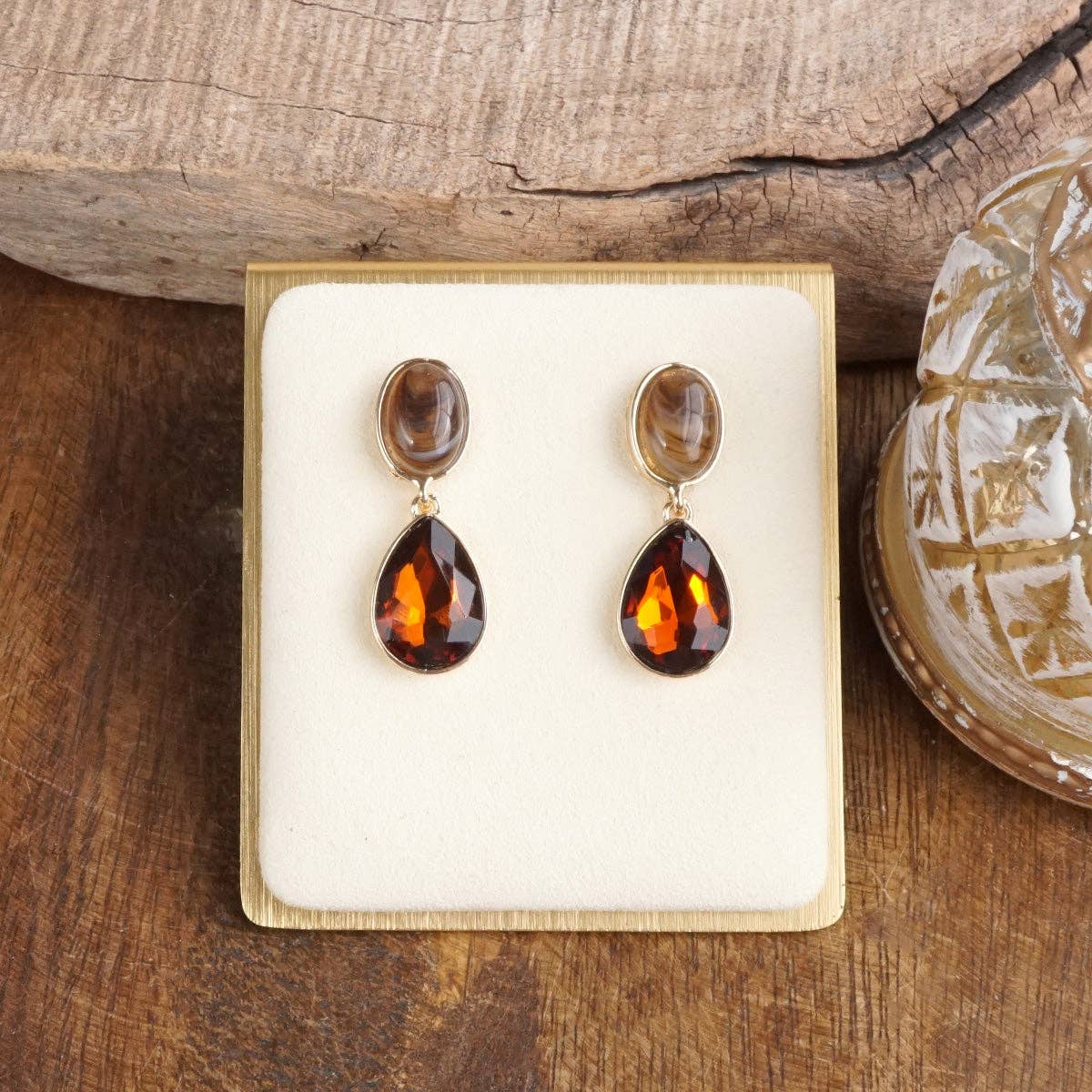 Moonlit Grace – Classic Teardrop Jeweled Statement Earrings