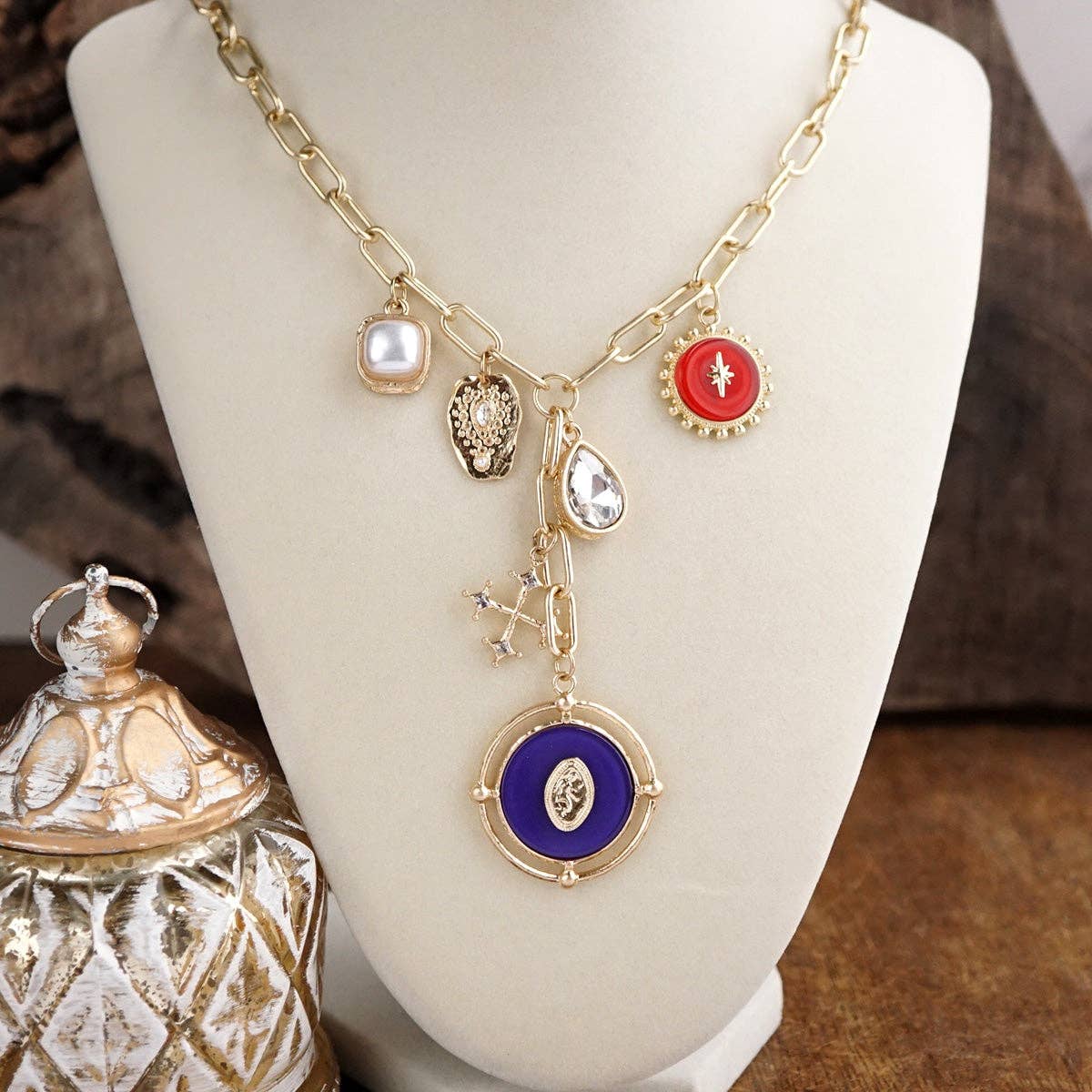 Desert Keepsake – Eclectic Charm Paperclip Lariat Necklace