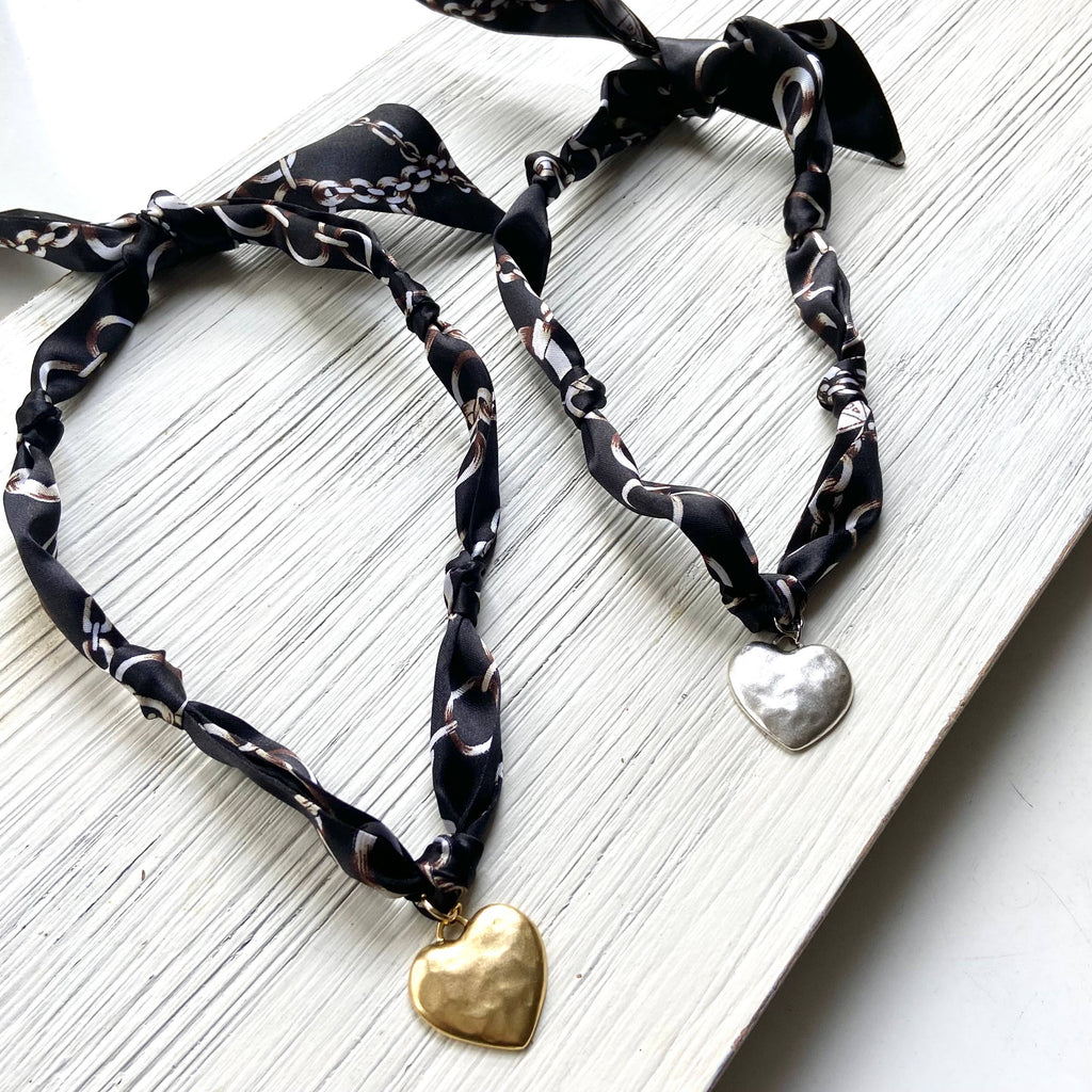 Van Gough Scarf Necklace w/ Charms + Pendants