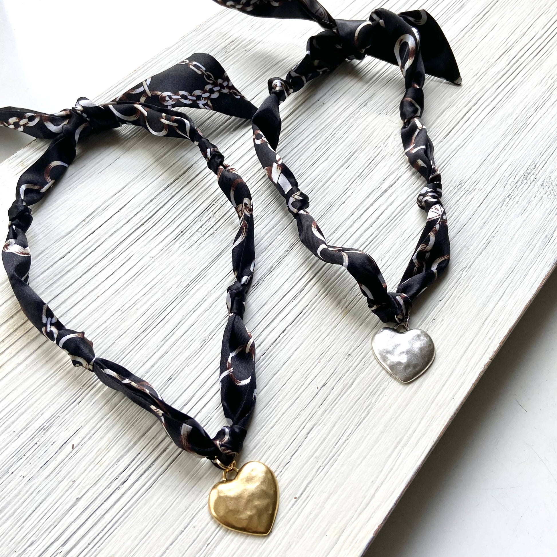 Van Gough Scarf Necklace w/ Charms + Pendants