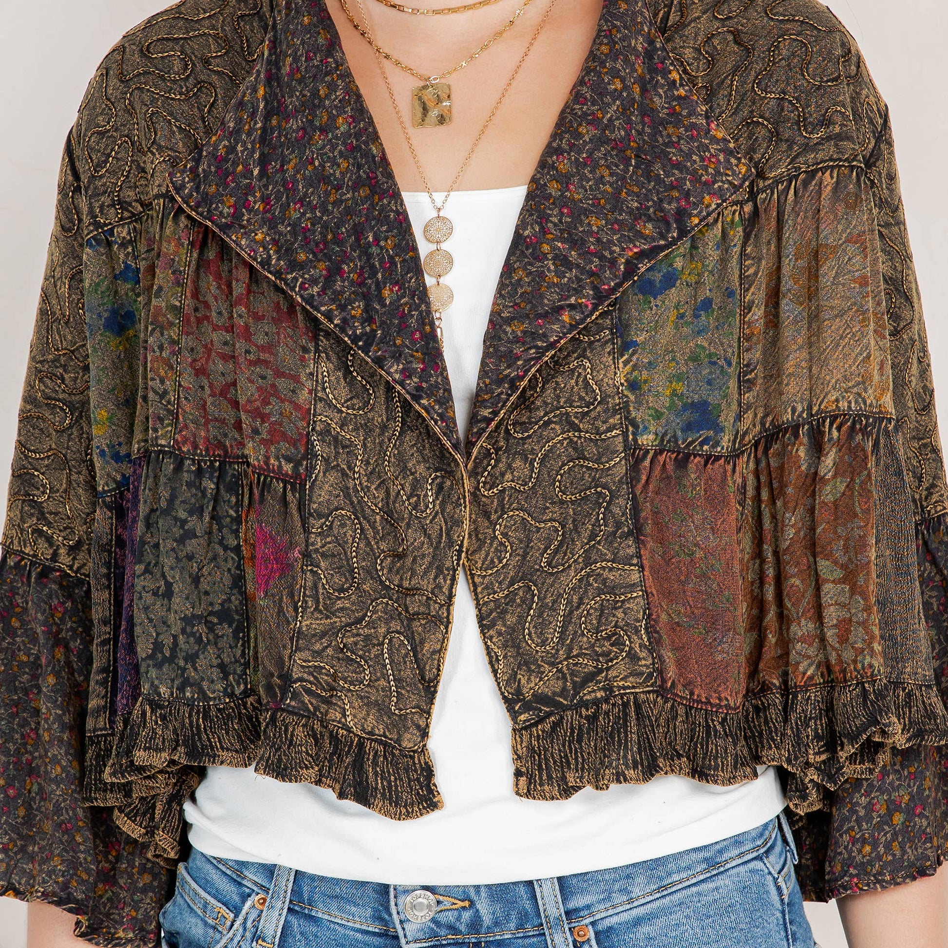 Boho Embroidery Detailing Cropped Summer Top