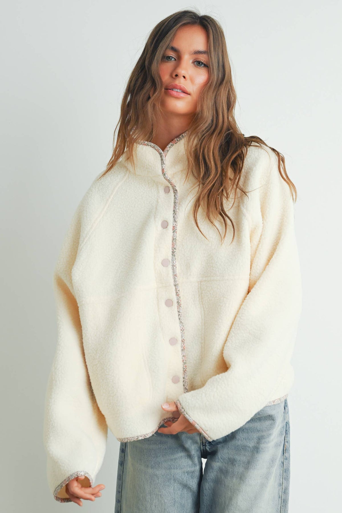 Serenity Cozy Sherpa Snap Jacket