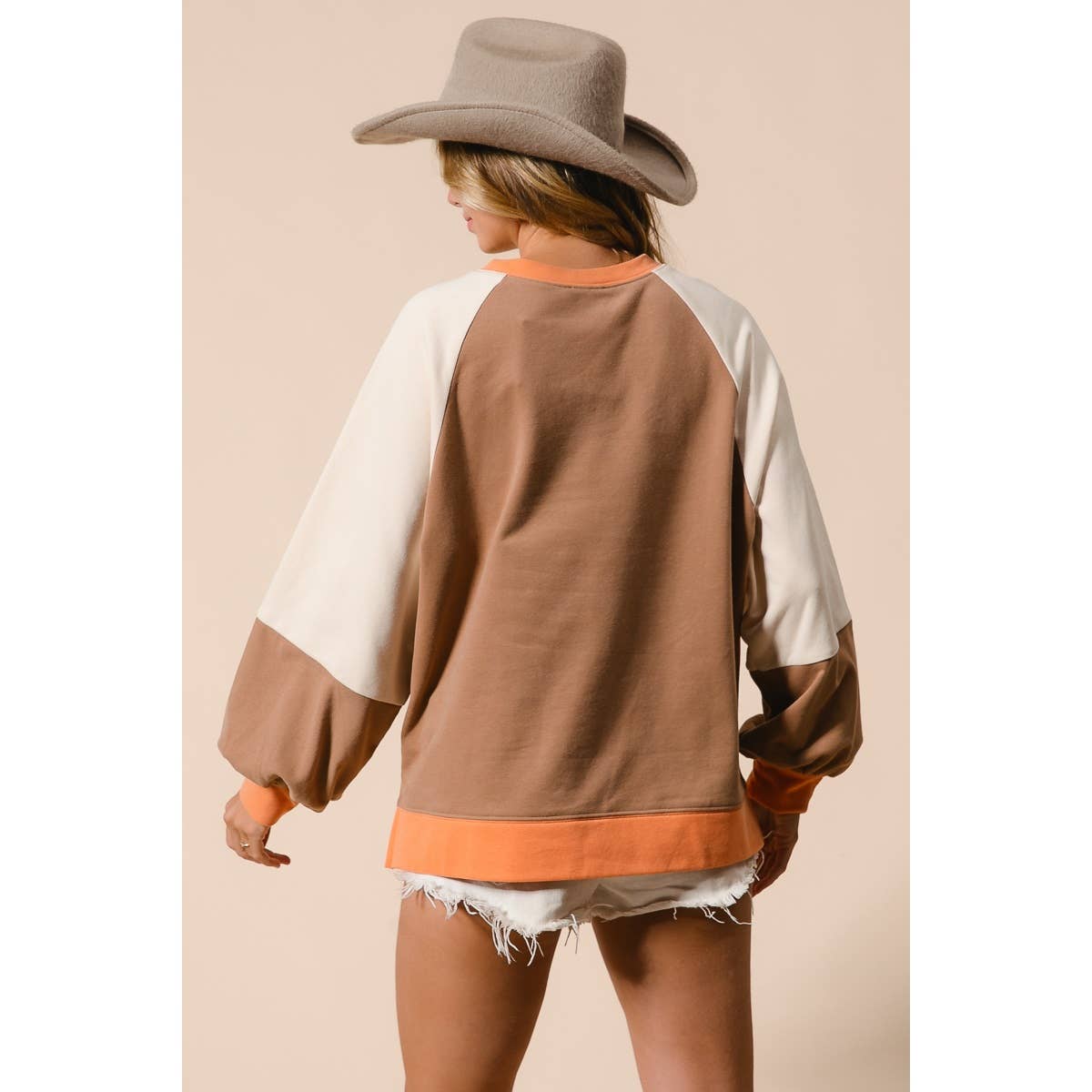 Maris French Terry Color Block Top