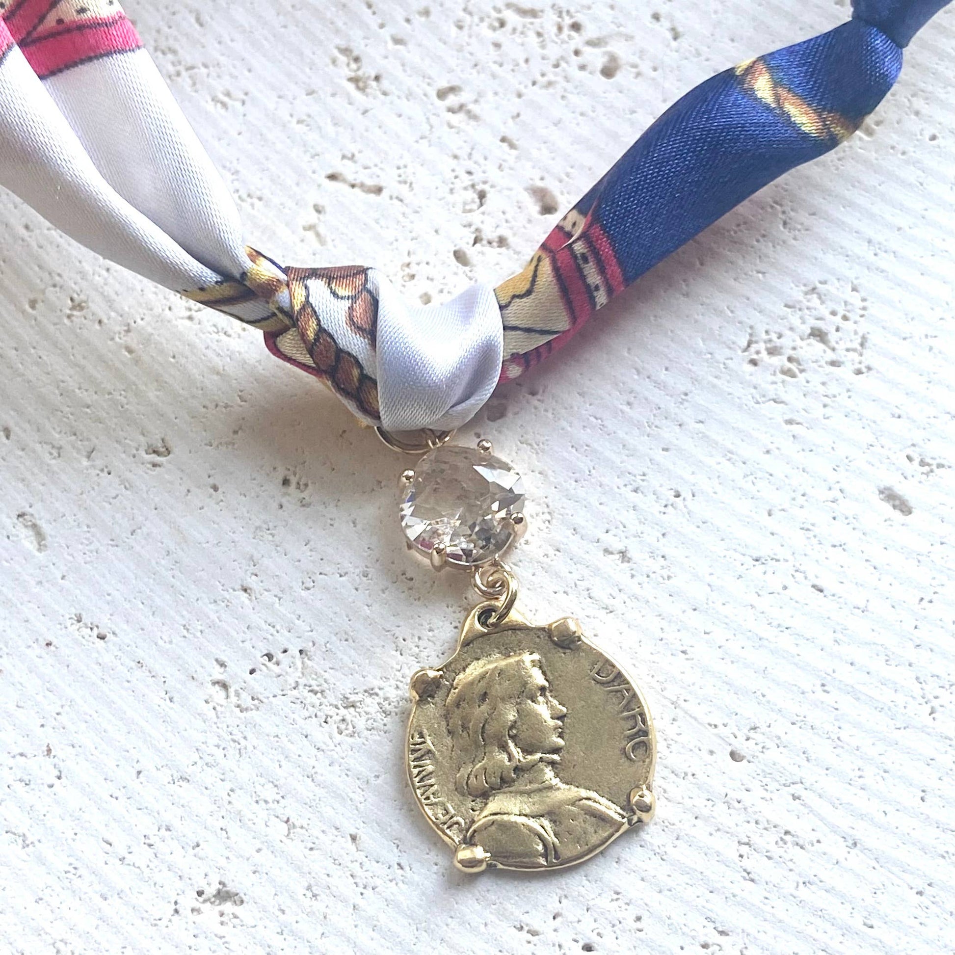 Scarf Necklace w/ Charms + Pendants