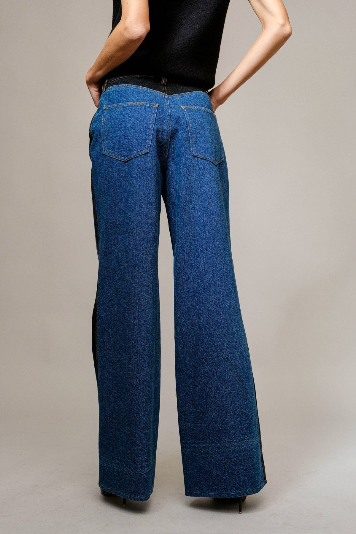 Verona Two-Tone Wide Leg Jeans