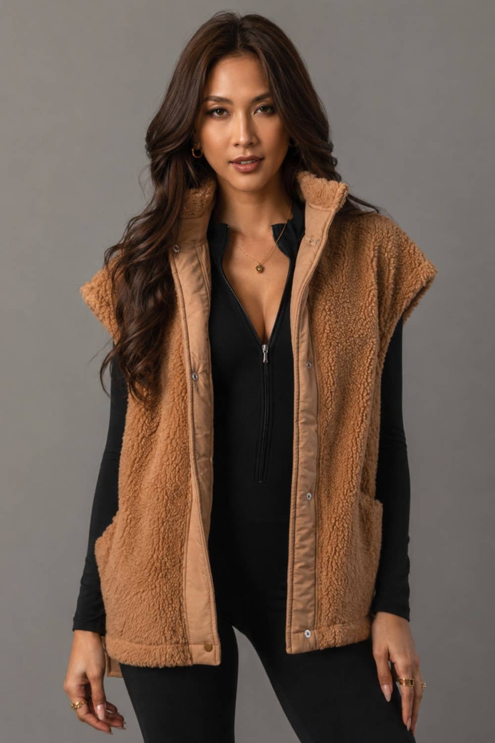 Camel Fleece Vest