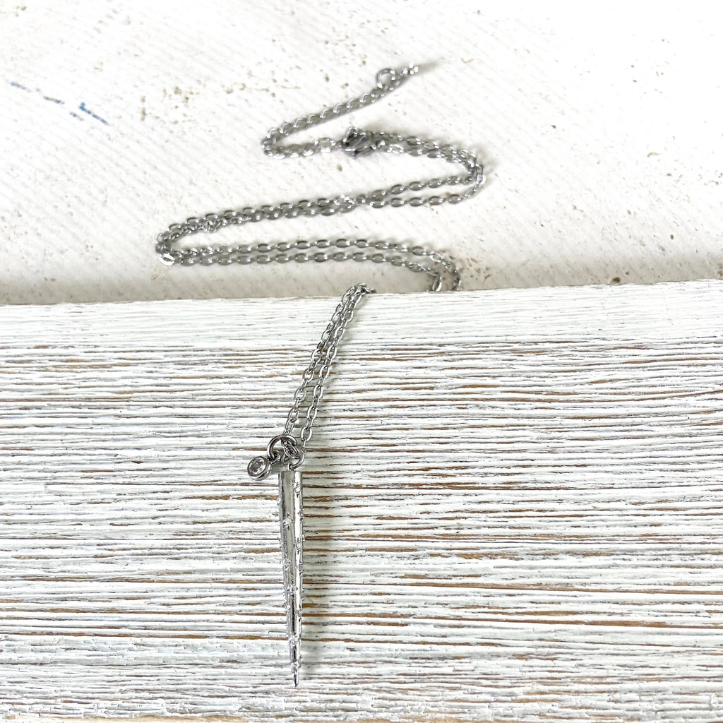 Spike Necklace w/ Clear Crystals