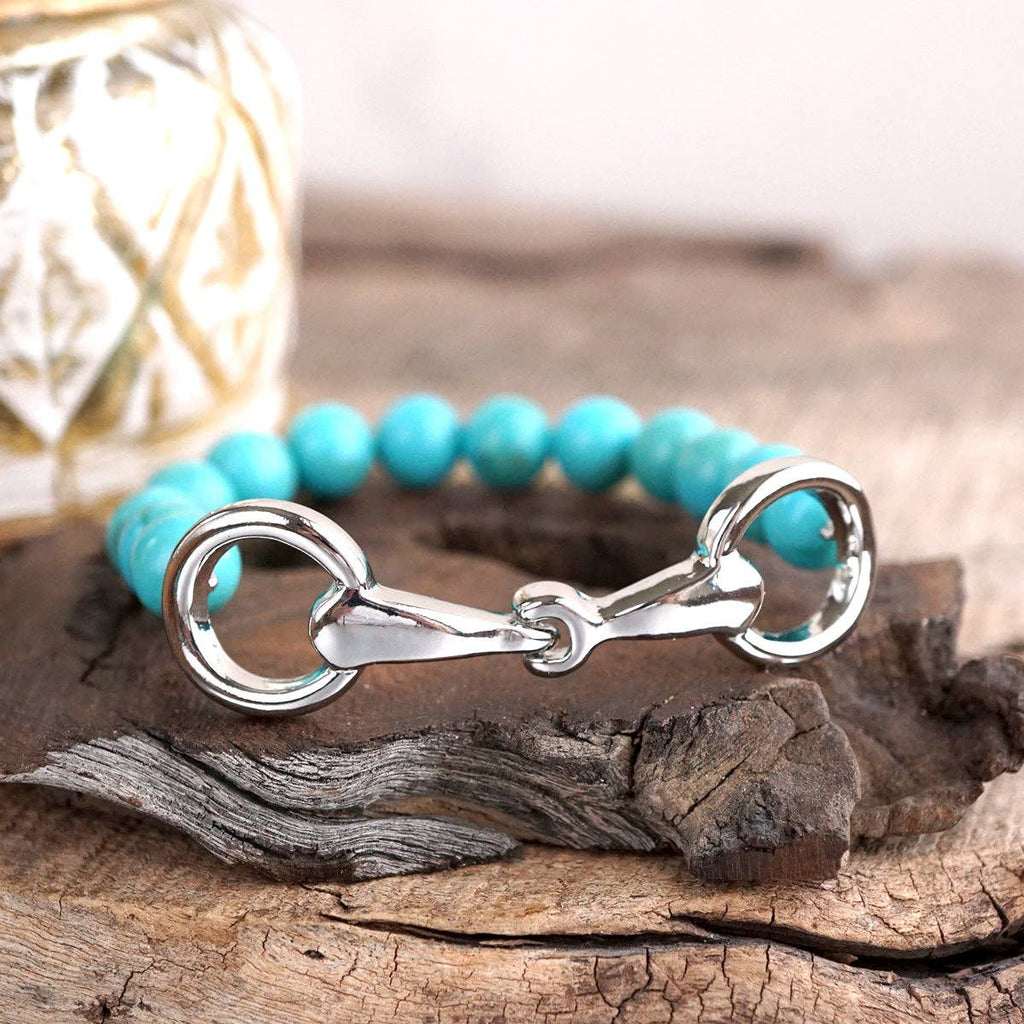 Turquoise Beaded Horse Bit Bracelet – Coastal Rein