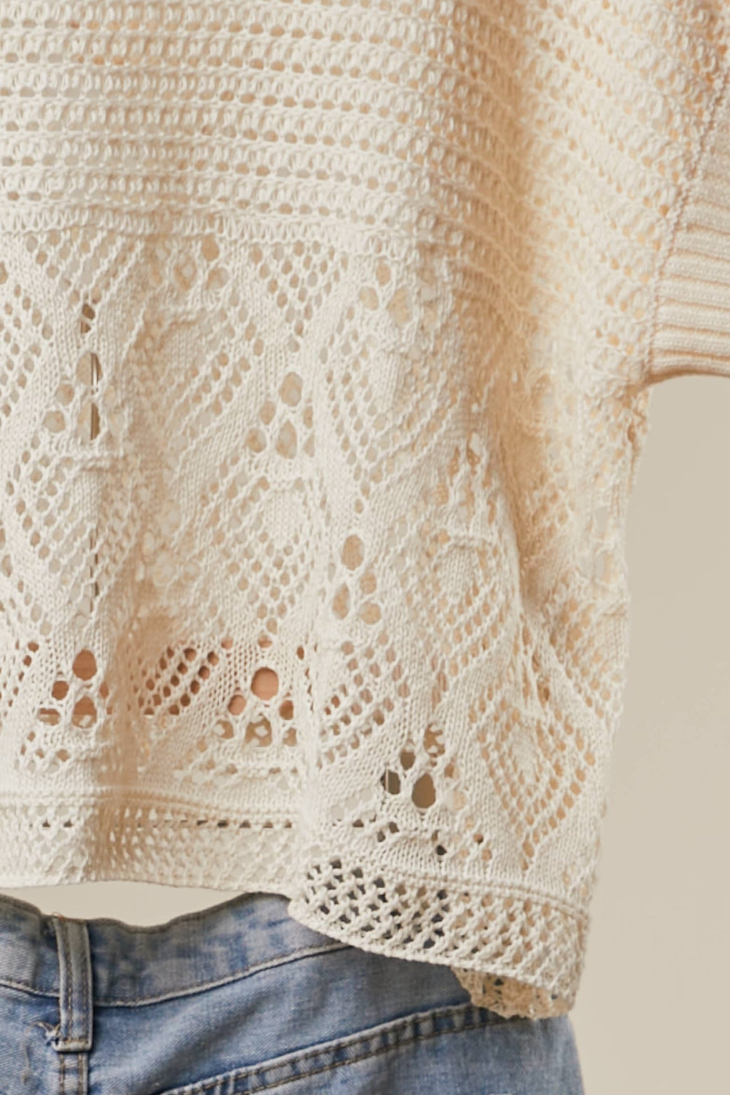 Floral Detail Crochet Boho Top