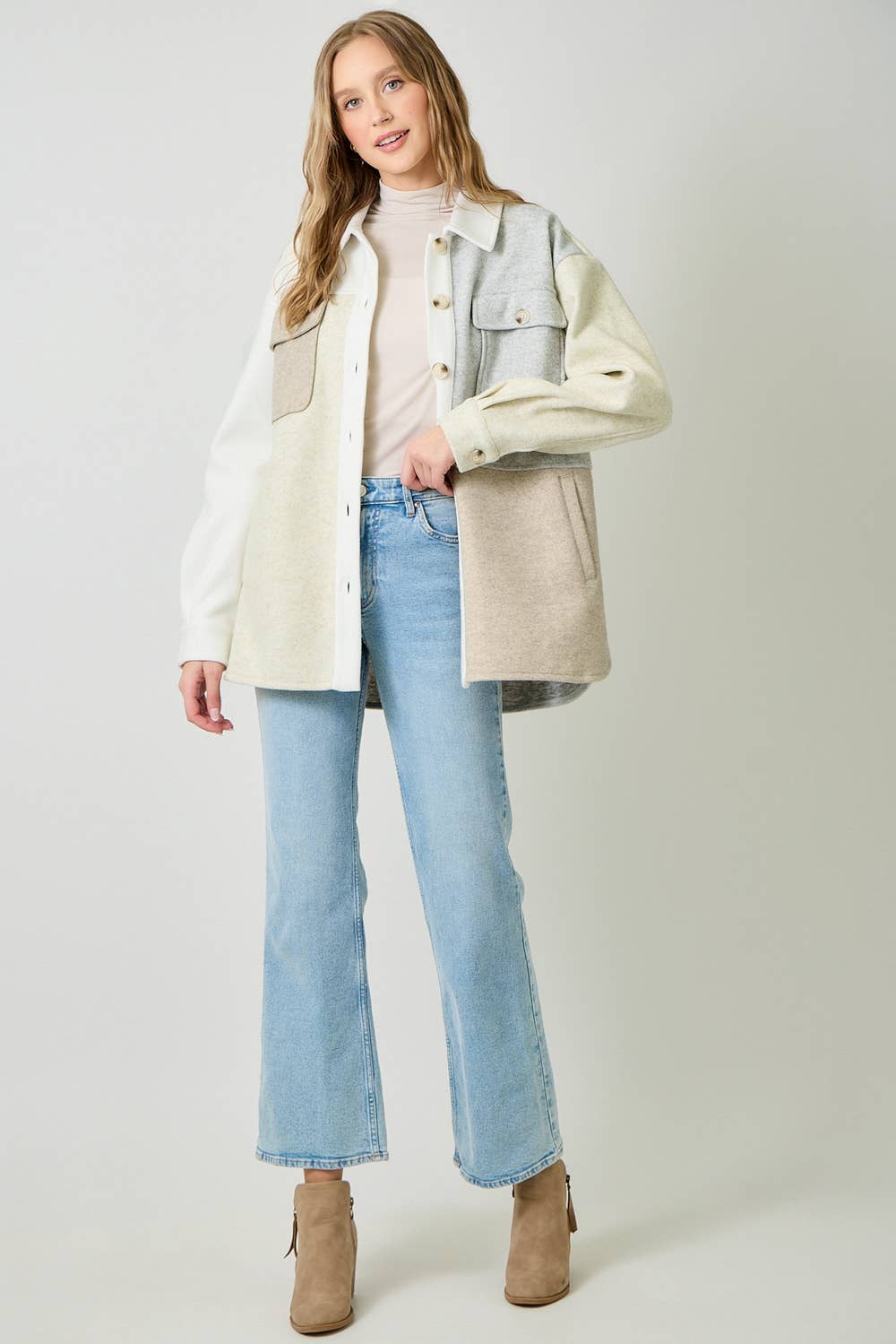 Annika Color Blocked Shacket