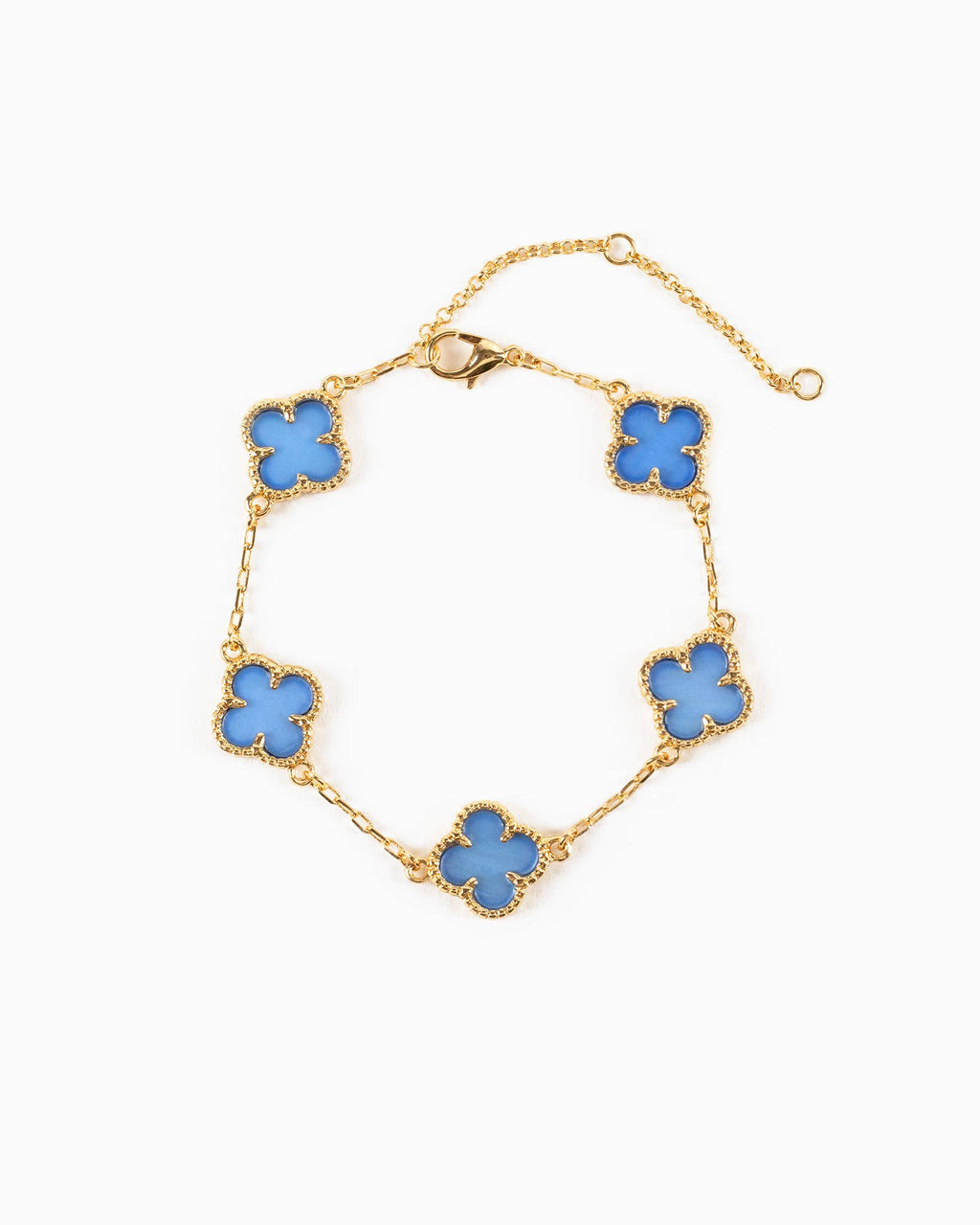 Double Sided Pearl Clover Chain Bracelet