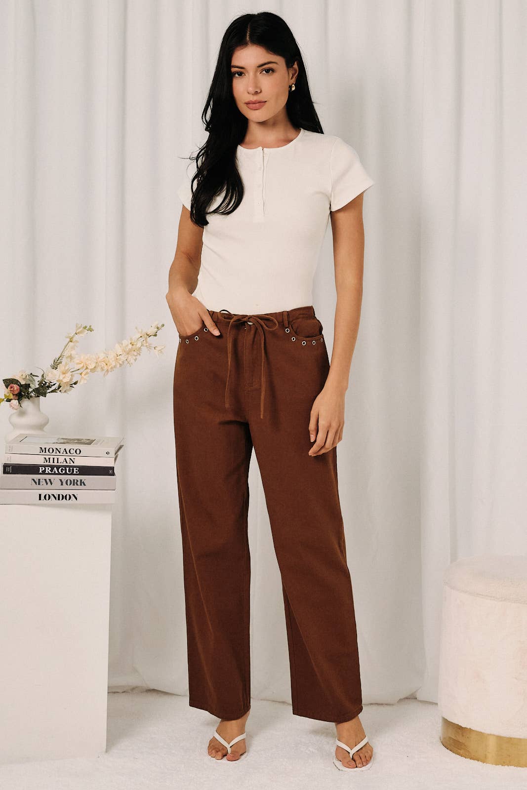 Gianna Drawstring Straight Leg Pants
