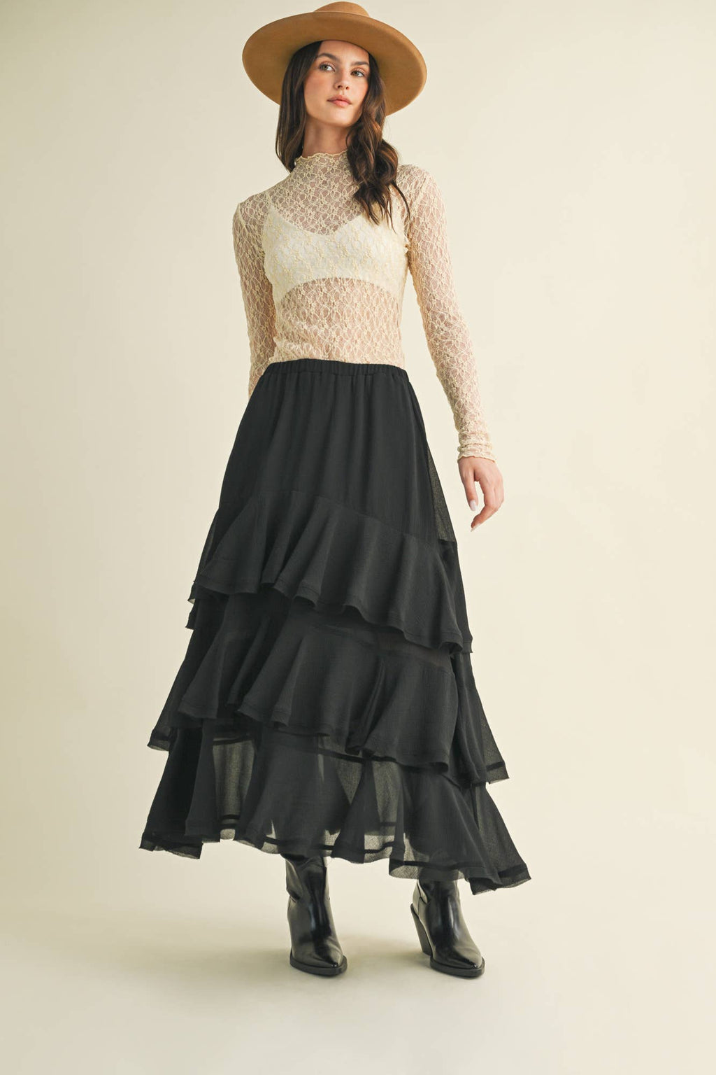 Demi Softened Versatile Lace Mock Neck Top