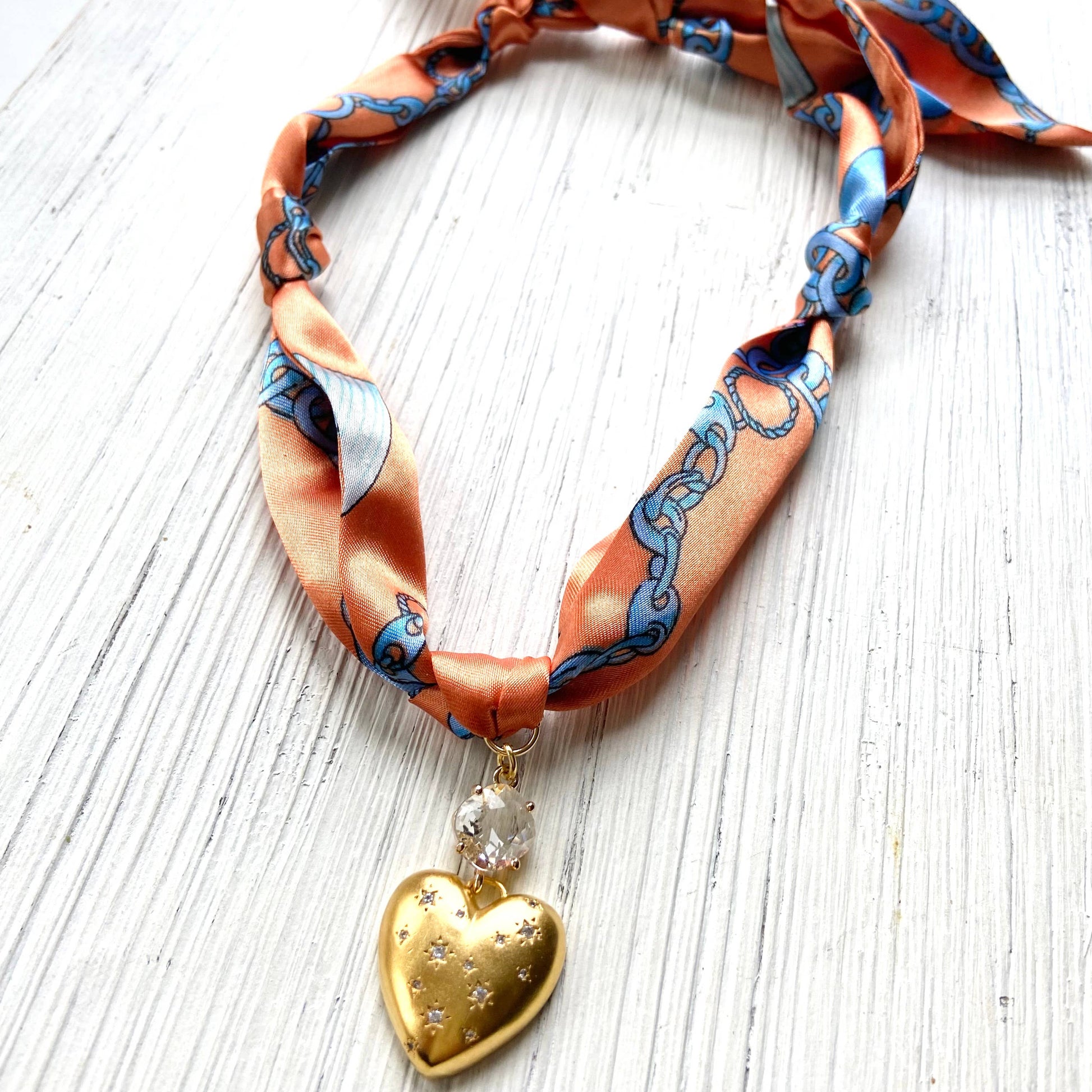 Van Gough Scarf Necklace w/ Charms + Pendants