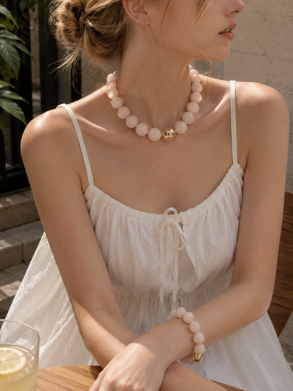 Pastel Marble Statement Beaded Stretch Bracelet