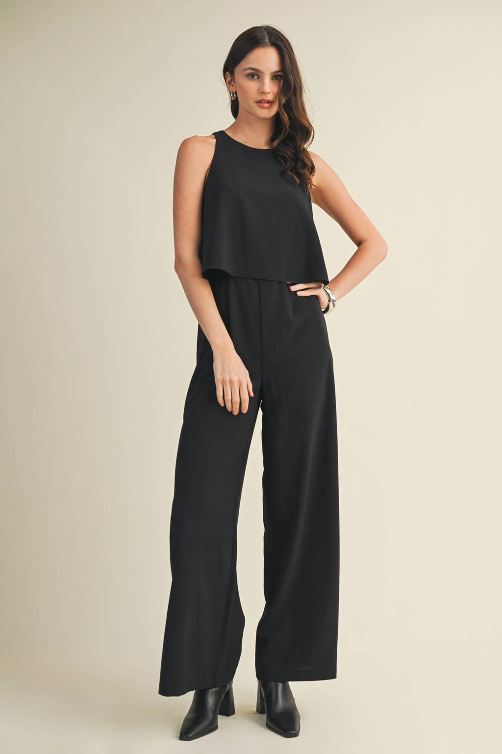 Lola Sleeveless Jumpsuit in Soft Hazel