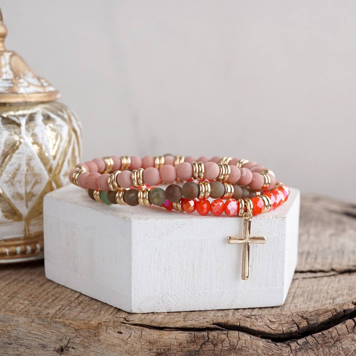 Cross Bracelet Stack Set – Desert Faith Stack - 3 colorways