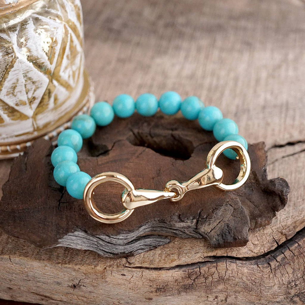 Turquoise Beaded Horse Bit Bracelet – Coastal Rein