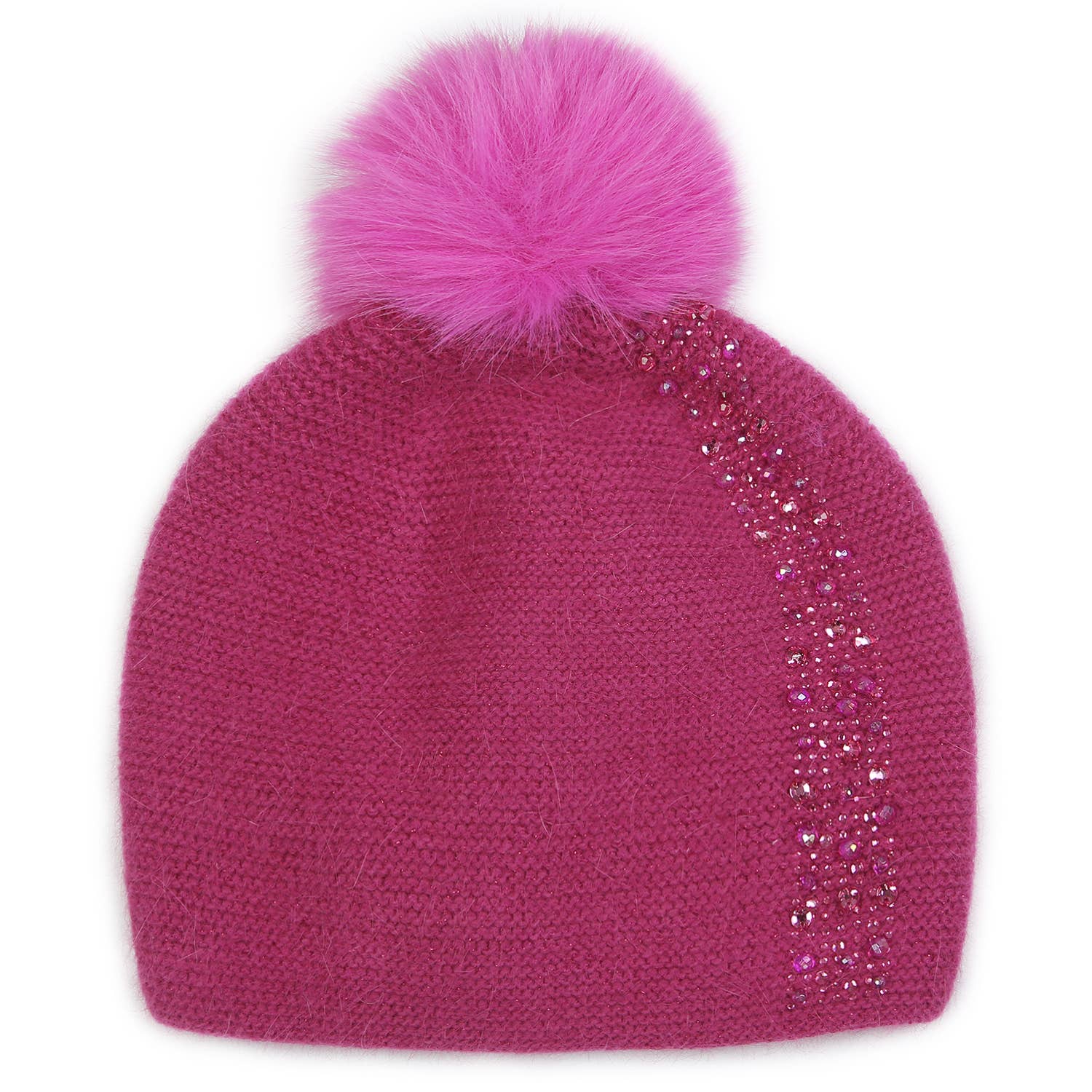 Elegant Sparkle Embellished Pompom Hat