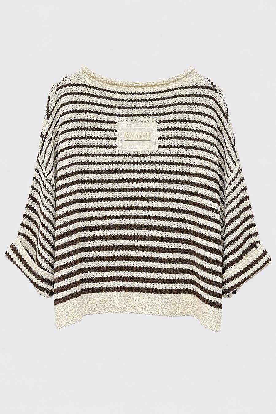 Lightweight Striped Slouchy Sweater w/ V-Neckline