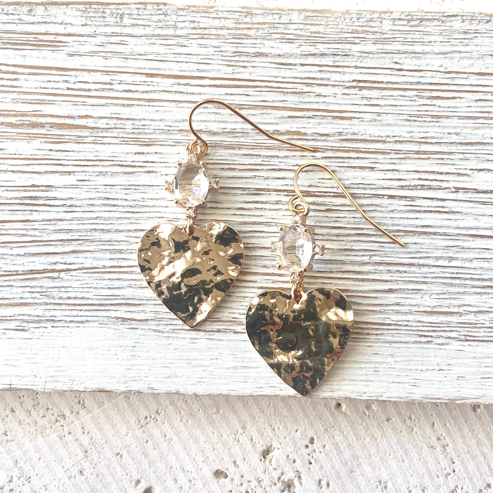 Hammered Heart Earrings