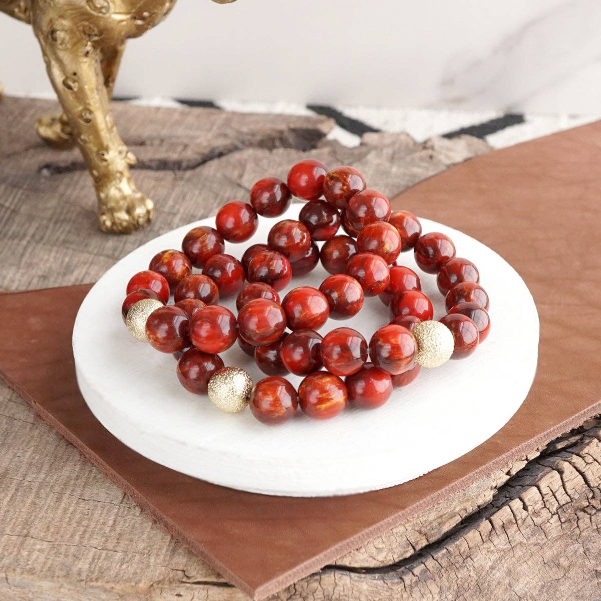 Chunky Beaded Stretch Bracelet Set – Fall Glow