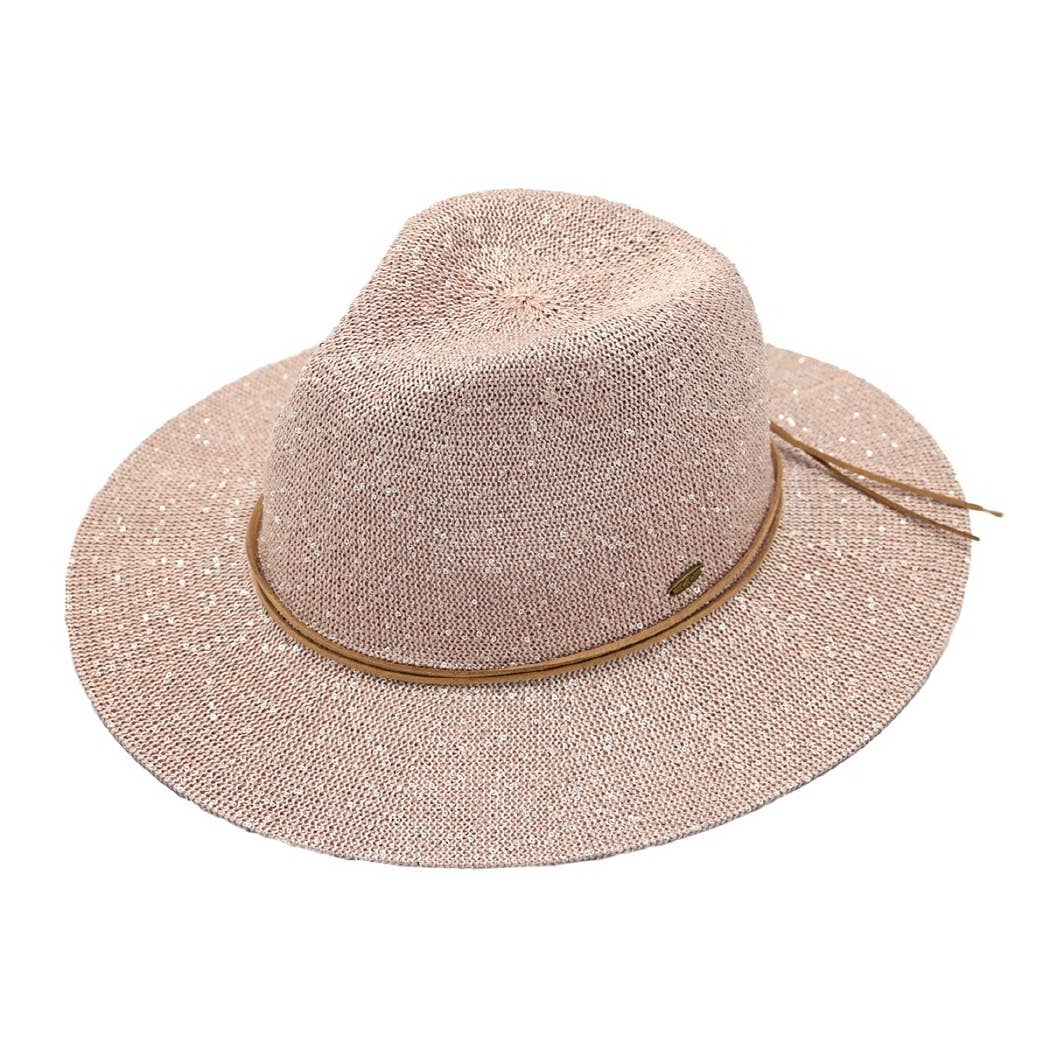 Sequined Knitted Panama Hat