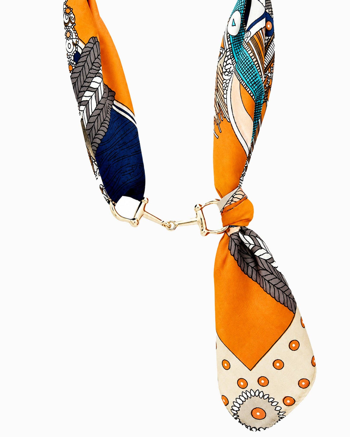 Horse Bit Silk Scarf Chocker Necklace