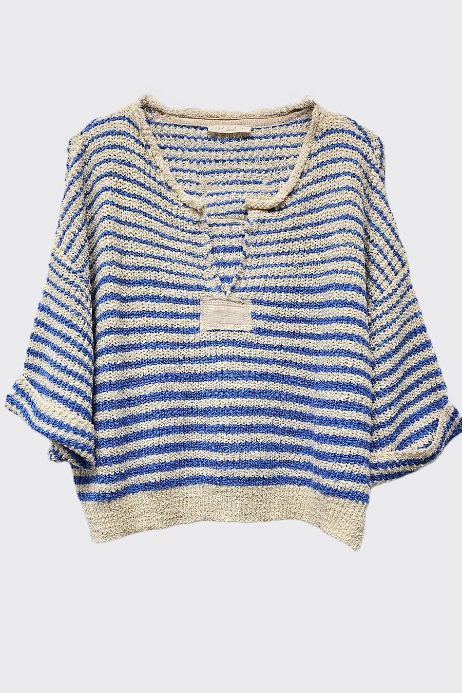 Lightweight Striped Slouchy Sweater w/ V-Neckline