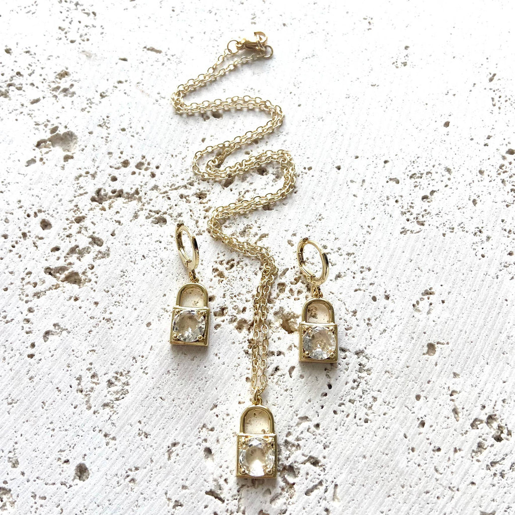 Lock w/ Crystal Necklace
