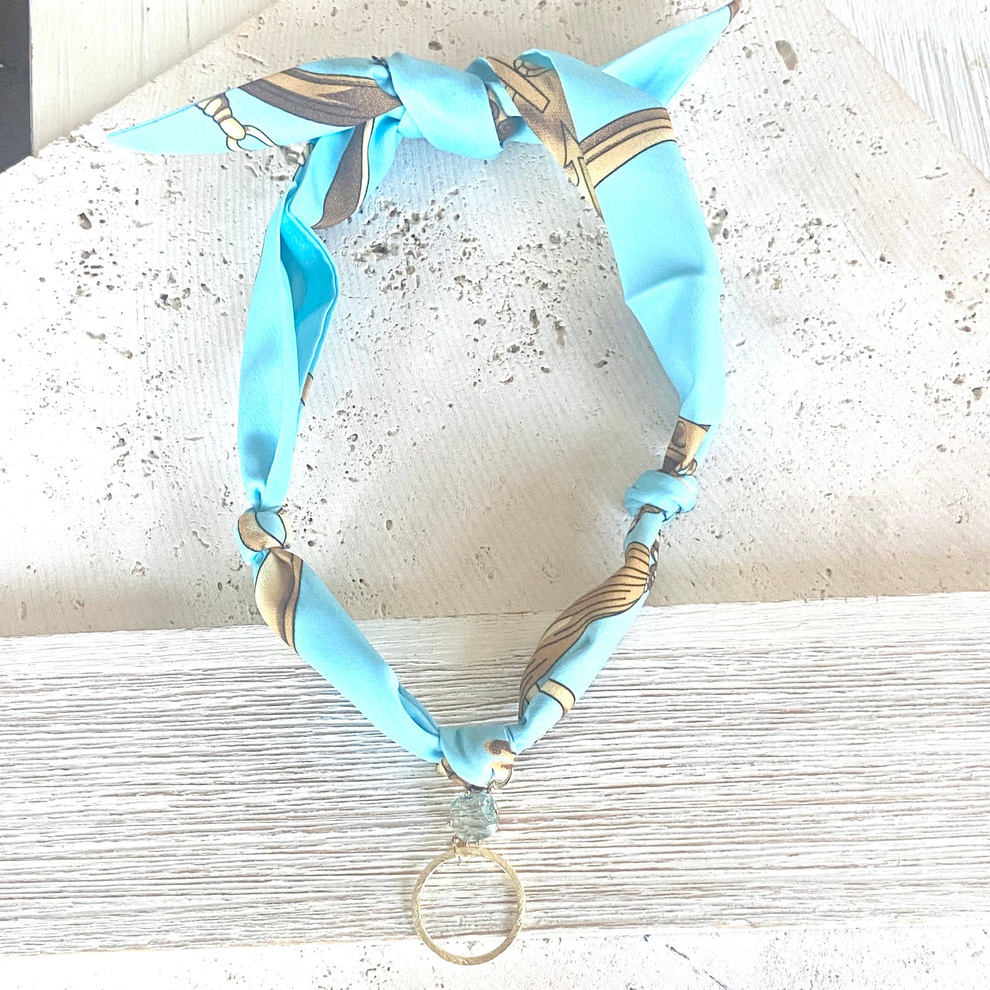 Scarf Necklace w/ Charms + Pendants