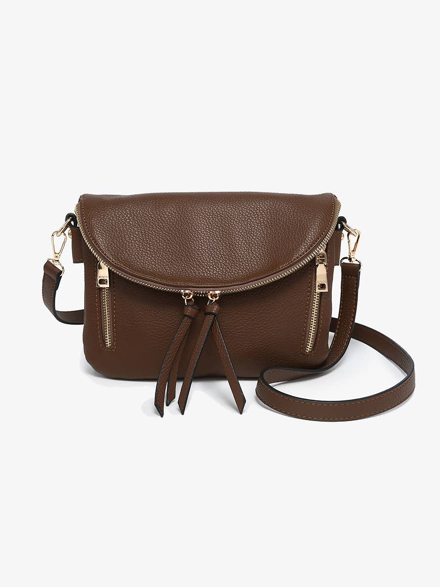 Stylish long shoulder bag with adjustable straps and multiple compartments.